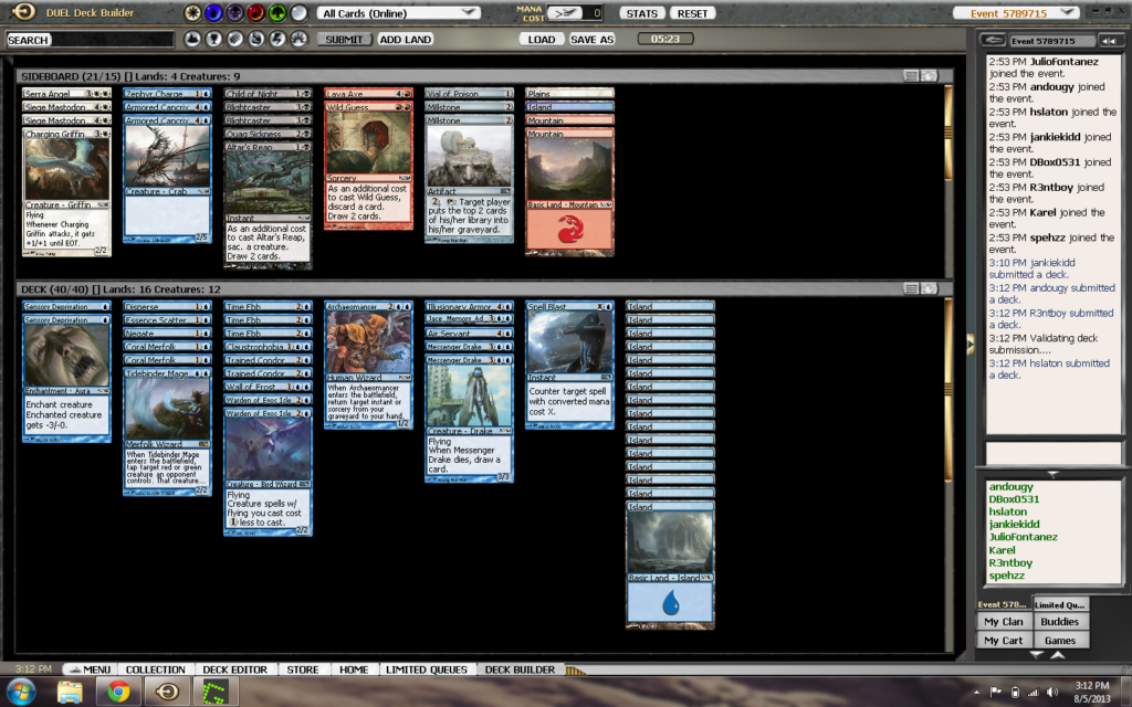 8-5 M14 mono-blue deck