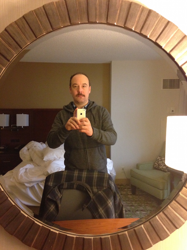 Obligatory hotel-room selfie.