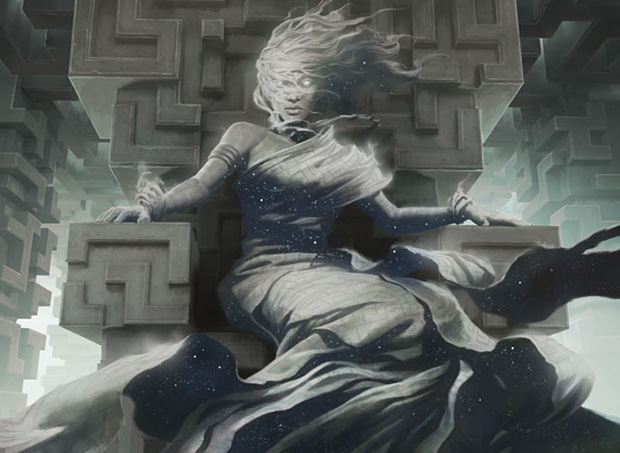 It's not that Labyrinths are particularly feminine, it's that Labyrinths are neither masculine or feminine, so why not a woman? Either that, or it's an inappropriate reference to lady parts. I prefer the former interpretation.