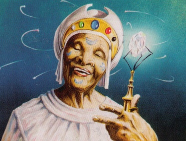 Another uncommon example of a woman of color. This deck's so cool that there's more than one piece of diverse artwork in it!