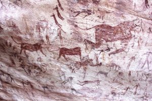 Paintings from the "Cave of Beasts" in Saharan Egypt (Gilf Kebir).