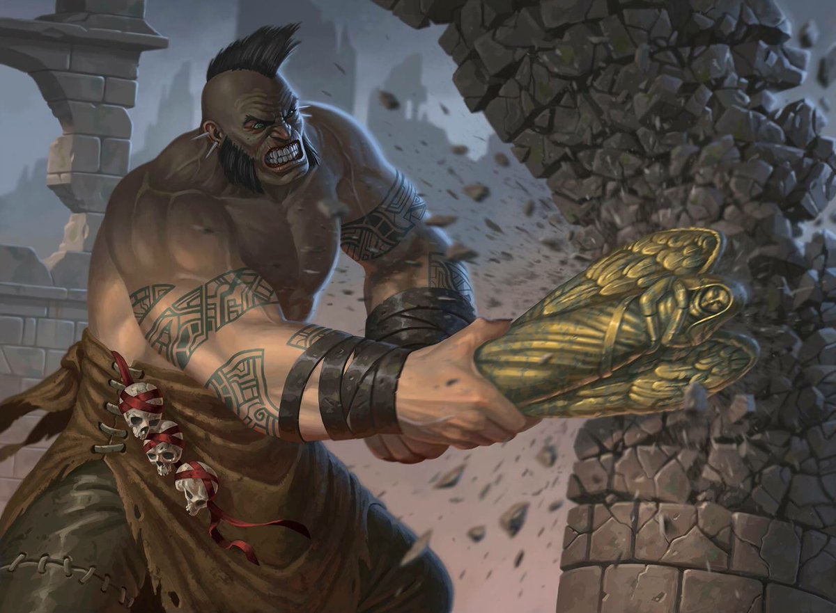 Легендарный воин получил вторую жизнь. Груулы МТГ. Gruul Ravnica. MTG Gruul Art. Груул Драконобой.