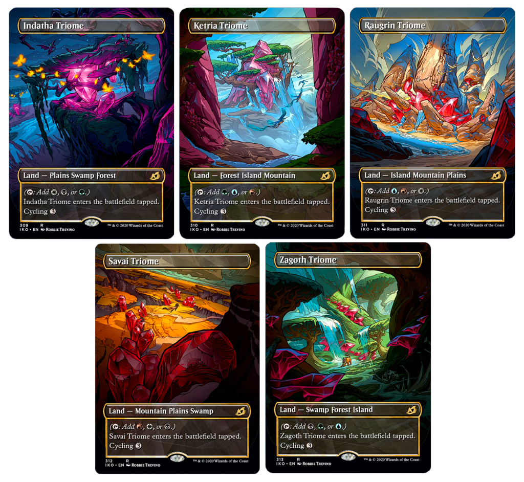 Ikoria s triomes are tri lands with basic land types and cycling
