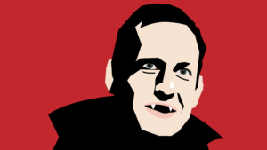 Peter Thiel, compleat with vampire fangs.