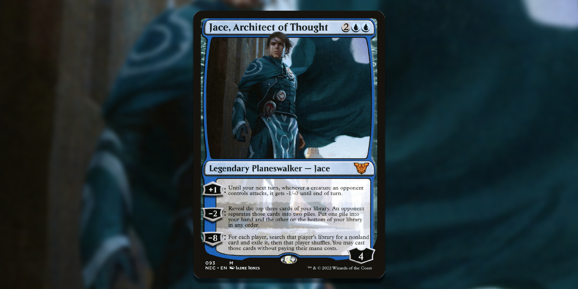 Card of Jace Architect of Thought over Art Background