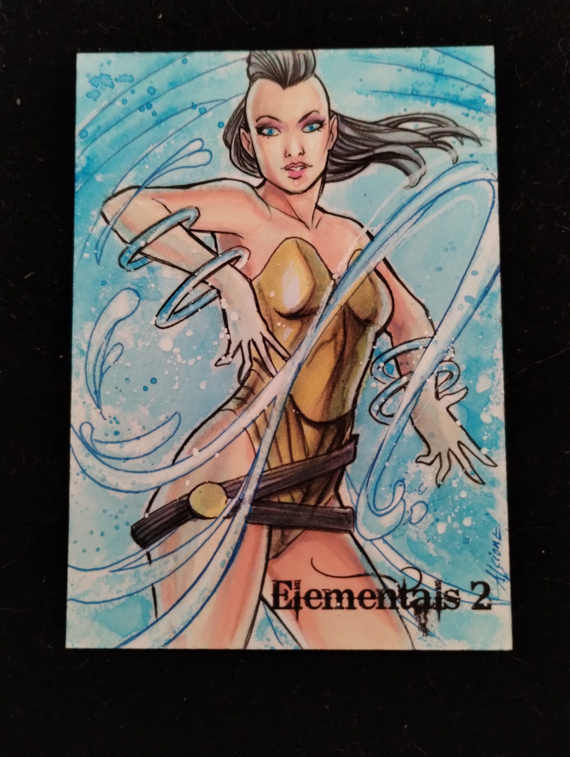 Elementals 2 sketch card by Alicione Silva