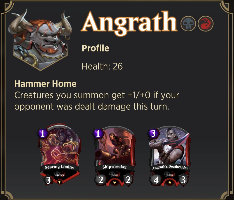 A screenshot of Angrath's Spellslinger info panel.