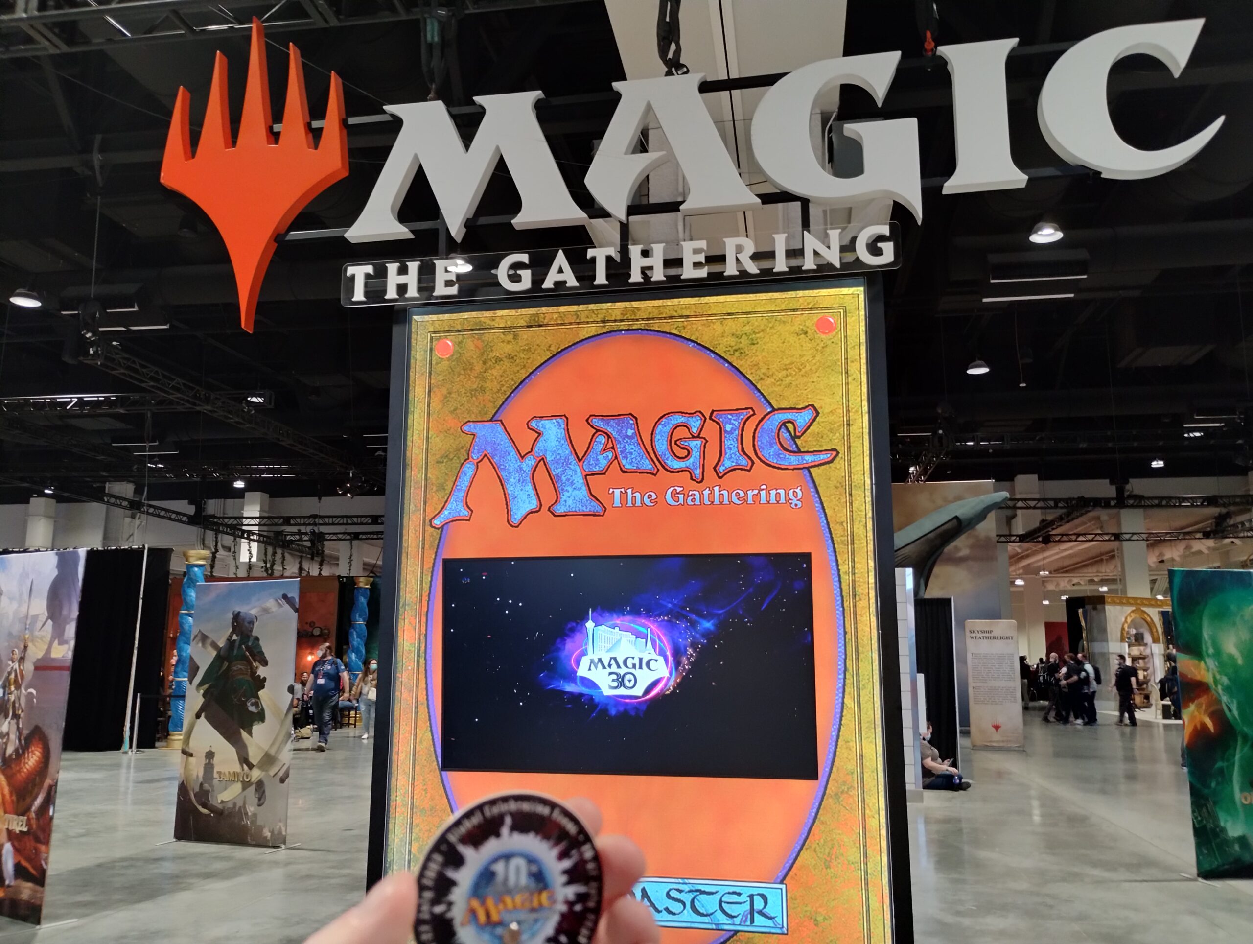 Holding my 10th Anniversary Life Counter at the entrance of Magic30.