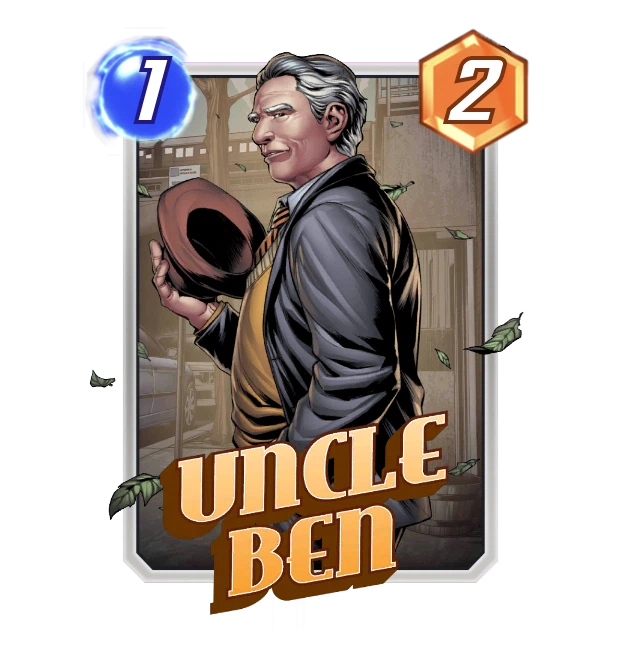 The Marvel Snap card Uncle Ben.