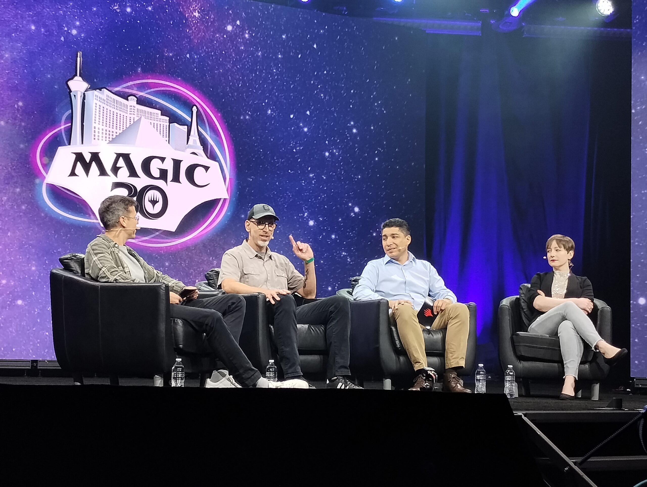 What Is Magic Art panel featuring Sam from Rhystic Studies, Matt Cavotta, Ovidio Cartagena, and Cassie Murphy