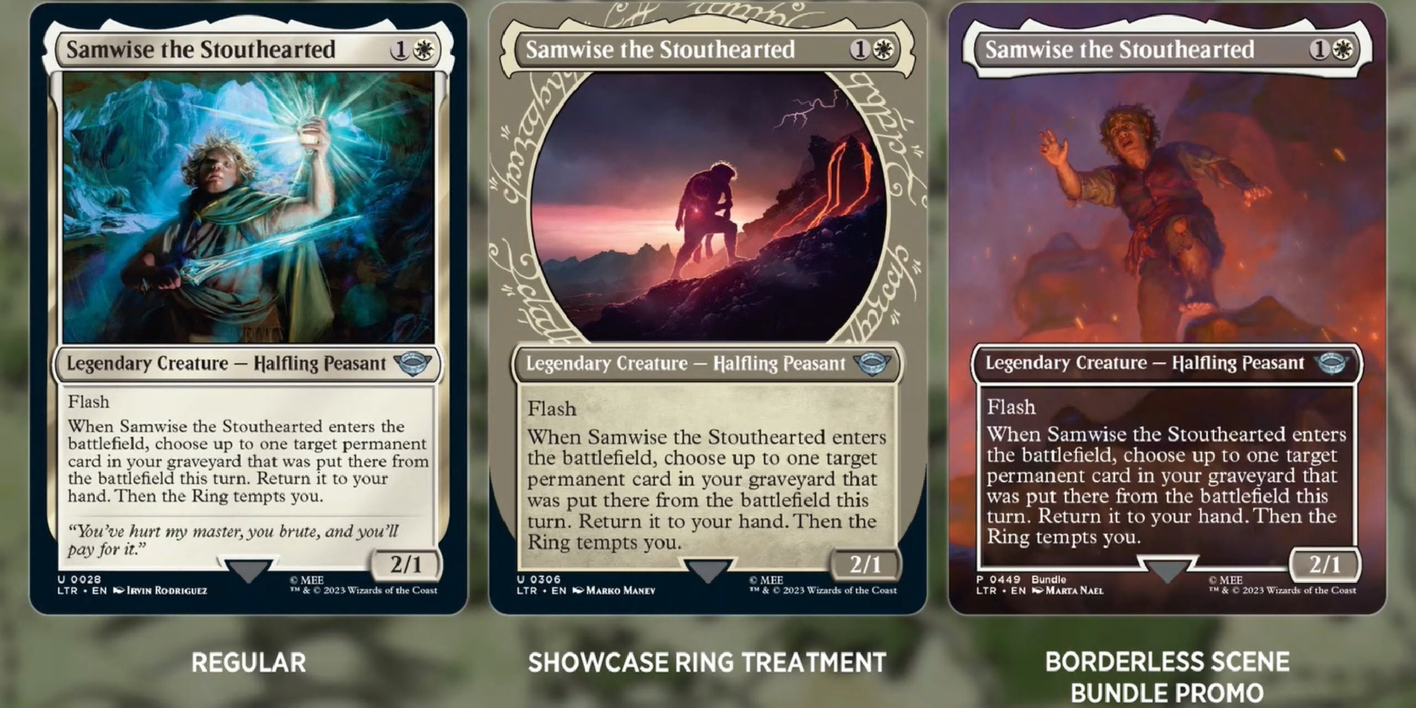 MTG Lord of the Rings cards reveal Sauron, Frodo, and Gollum