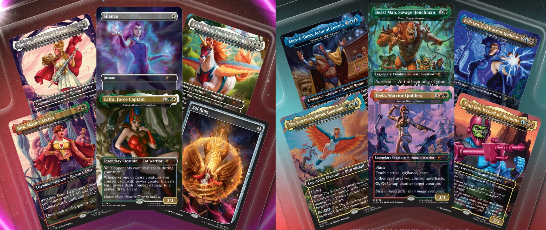 A collection of Magic: The Gathering cards depicting He-Man characters